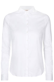 Tina Jersey Shirt | White | Jersey skjorte fra Mos Mosh