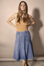 Alice Mistral Skirt | Blue | Denim nederdel fra Mos Mosh