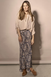 Stinna Paisley Skirt | Paisley print maxi nederdel fra Mos Mosh