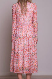 Marie Blossom Mesh Dress | Orange flower | Kjole fra Neo Noir