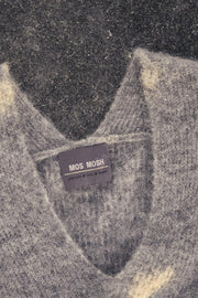 Thora V-Neck Knit | Grey Melange | Uld strik fra Mos Mosh