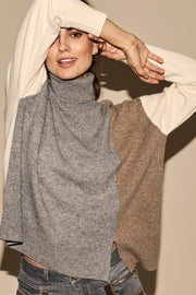 Layla Rollneck Knit | Grey Melange | Uld rullekrave fra Mos Mosh