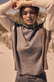 Layla Rollneck Knit | Grey Melange | Uld rullekrave fra Mos Mosh
