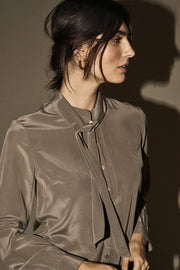 Toni Silk Shirt | Chocolate chip | Silke skjorte fra Mos Mosh