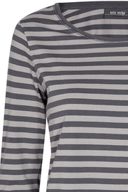 Arden Stripe O-LS Tee | Magnet | T-shirt fra Mos Mosh