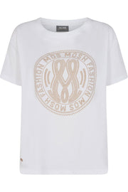 Leah O-SS Stud Tee | White | T-shirt fra Mos Mosh