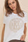 Leah O-SS Stud Tee | White | T-shirt fra Mos Mosh