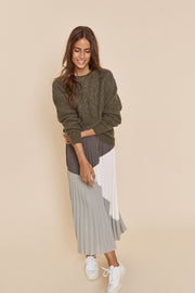 Morella Plisse Skirt | Grape Leaf | Nederdel fra Mos Mosh