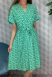 Bloomish Dress | Green | Wrap kjole fra State Bird
