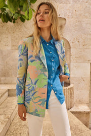 SP Kenal Botanic Jacquard Blazer | Blue Aster | Blazer fra Mos Mosh