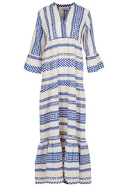 Emre Aztec Dress | Blue | Lang kjole fra NEO NOIR