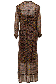 Silo Gold Leaf Dress | Mørk navy | Lang kjole med print fra Neo Noir