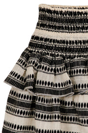 Carin Stitch Skirt | Black | Nederdel med print fra Neo Noir