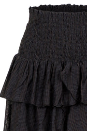 Carin Dobby Check Skirt | Black | Nederdel fra Neo Noir
