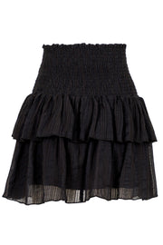 Carin Dobby Check Skirt | Black | Nederdel fra Neo Noir