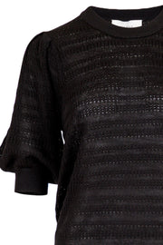 Bora stitch knit blouse | Sort | Strikket bluse fra Neo Noir