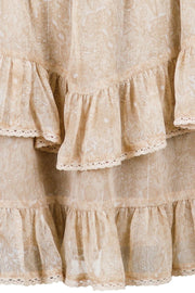 Line Floral Wallpaper Skirt | Sand | Nederdel fra Neo Noir