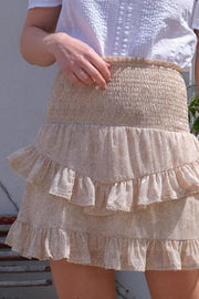 Line Floral Wallpaper Skirt | Sand | Nederdel fra Neo Noir