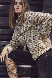 Rosalie Boucle Jacket | Mustard | Jakke med mønster fra Co'Couture