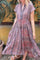 Luna Mae SS Dress | Winter Rose | Lang kjole med print fra Black Colour