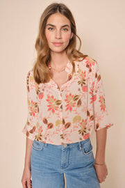 Therica Fleur SS Shirt | Silver Pink | Skjorte fra Mos Mosh