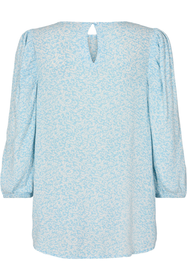 Elsie Bl Flower | Chambray blue mix | Bluse fra Freequent