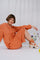 Luna Pleat Tunic Dress | Orange Pistacio | Kjole fra Black Colour