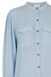 Kendell Gauze Shirt Dress | Light Blue | Storskjorte fra Neo Noir