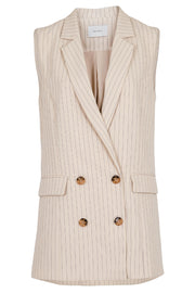 Adah Stripe Waistcoat | Sand | Stribet vest fra Neo Noir