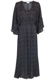 Reve Dot Dress | Black | Lang kjole fra  Neo Noir