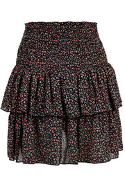 Carin Tiny Flower Skirt | Black | Nederdel fra Neo Noir