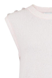 Nessa Diamond Knit Waistcoat | Light pink | Strik fra Neo Noir