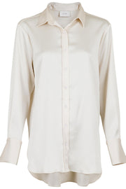 Margit Crepe Satin Shirt | Creme | Skjorte fra Neo Noir
