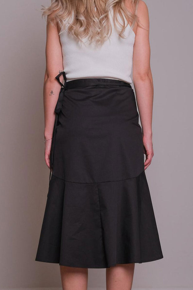 Neo Noir Nederdel | Black Anderson Wrap Skirt – Lisen.dk