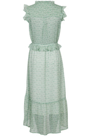 Shayla Falling Flower Dress | Green | Lang kjole fra Neo Noir