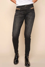 Naomi Chain Brushed Jeans | Black | Jeans fra Mos Mosh
