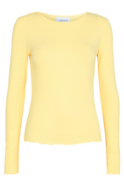 Natalia Ls Round Neck  Blouse | Yellow | Bluse fra Liberté