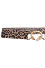 Leo Belt | Gold | Elastik bælte med leopardprint fra Co'Couture