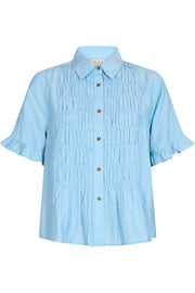 Lucy Blouse | Chambray blue w. off-white | Bluse fra Freequent