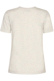 Ziva V-SS Mélange Tee | Birch  | T-shirt fra Mos Mosh