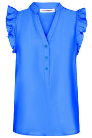 Callum Frill Top | New Blue | Top fra Co'couture