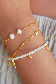 Perla Figaro Bracelet | Figaro/Pearl | Armbånd fra Enamel