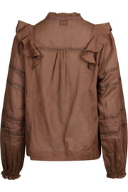 Aroma S Voile Blouse | Dusty Brown | Bluse fra Neo Noir