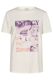 Fenjal Tee | Off-white w. Lavendula | T-Shirt fra Freequent