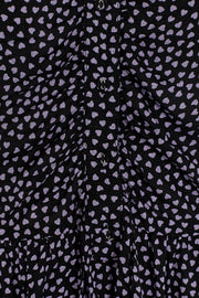 Adney Dress | Black w. Lavendula | Kjole fra Freequent