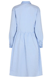 Oriana Dress | Chambray blue w. off-white | Kjole fra Freequent