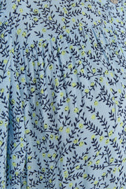 Adney Dress | Chambray Blue w. Sharp Green | Kjole fra Freequent