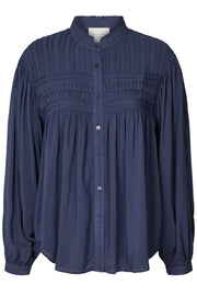 Cara Blouse | Mørkeblå | Bluse fra Lollys Laundry