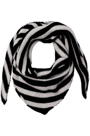Triangle Striped Scarf | Black White | Tørklæde fra Black Colour