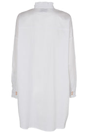 Susan Ls Frill Shirt | White | Lang skjorte fra Liberté